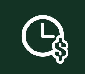 Illustration of a clock and a dollar sign